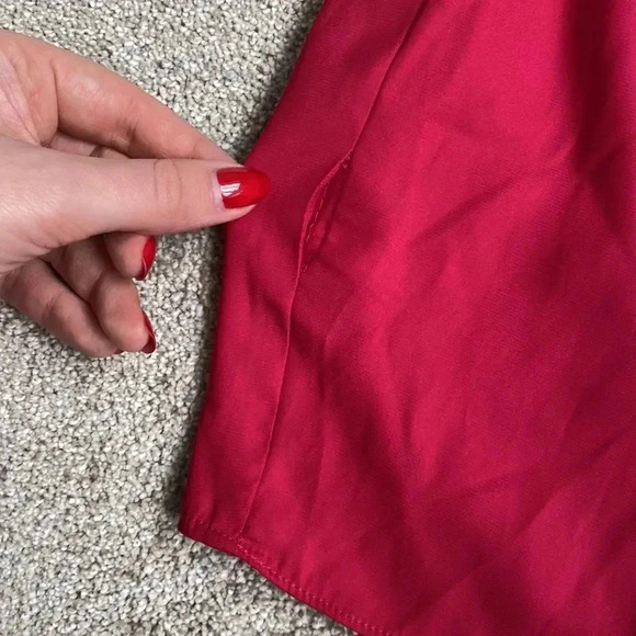 BCBGeneration Red Ruby One Shoulder Silky Ruffle Mini Formal Dress Size 8 - Picture 16 of 16